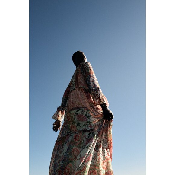 NWT Womens Size Small ZARA Printed Plumetis Patchwork Floral Midi Dress NEW - Picture 8 of 9